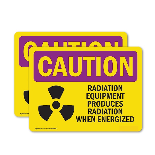 Signmission Radiation & Laser Sign, 7 in H x 10 in W, Vinyl Decal, Rectangle OS-2PACK-CR-D-710-L-10202 - main